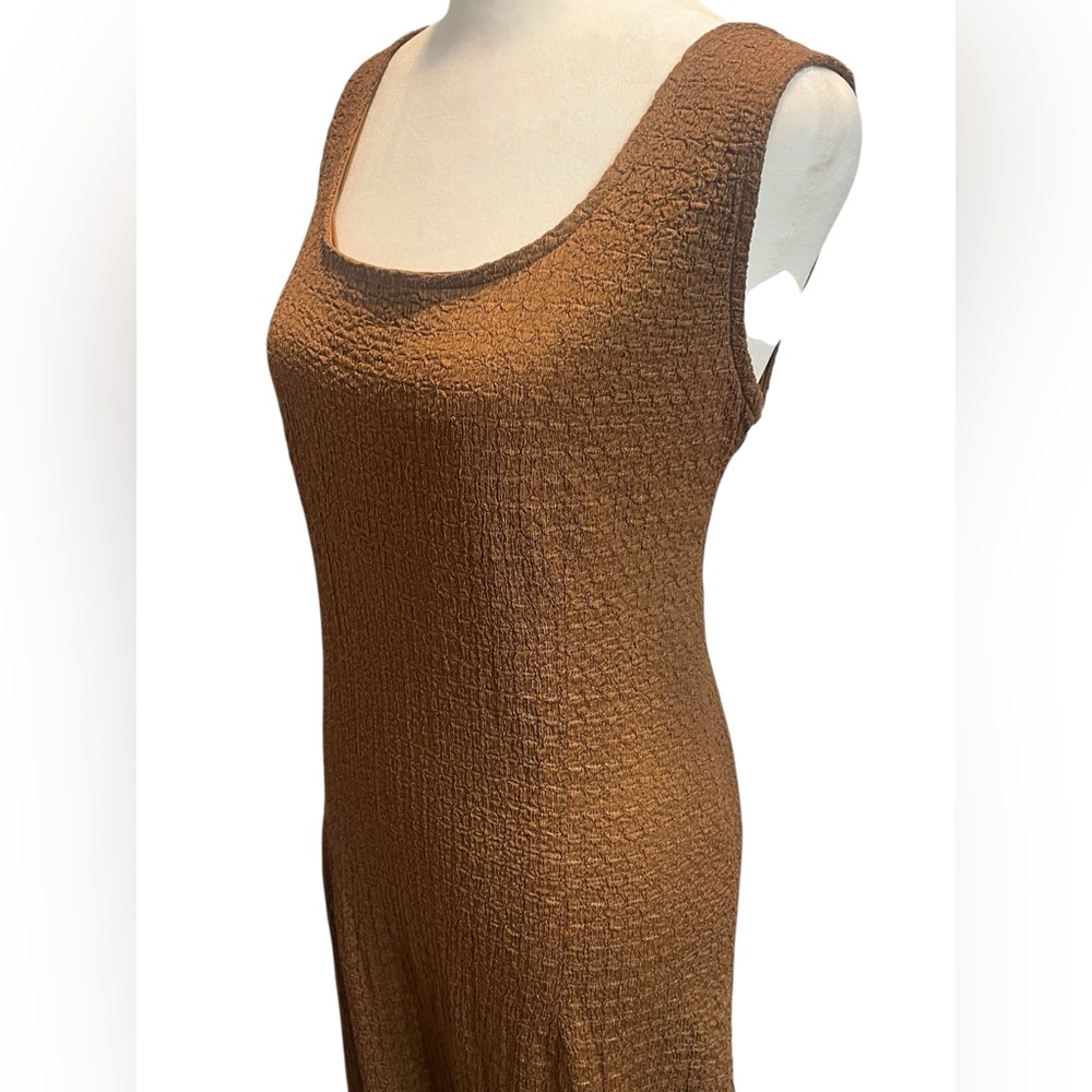Brown Square Neck Maxi Tank Top Fitted Dress - Medium - Picture 3 of 7